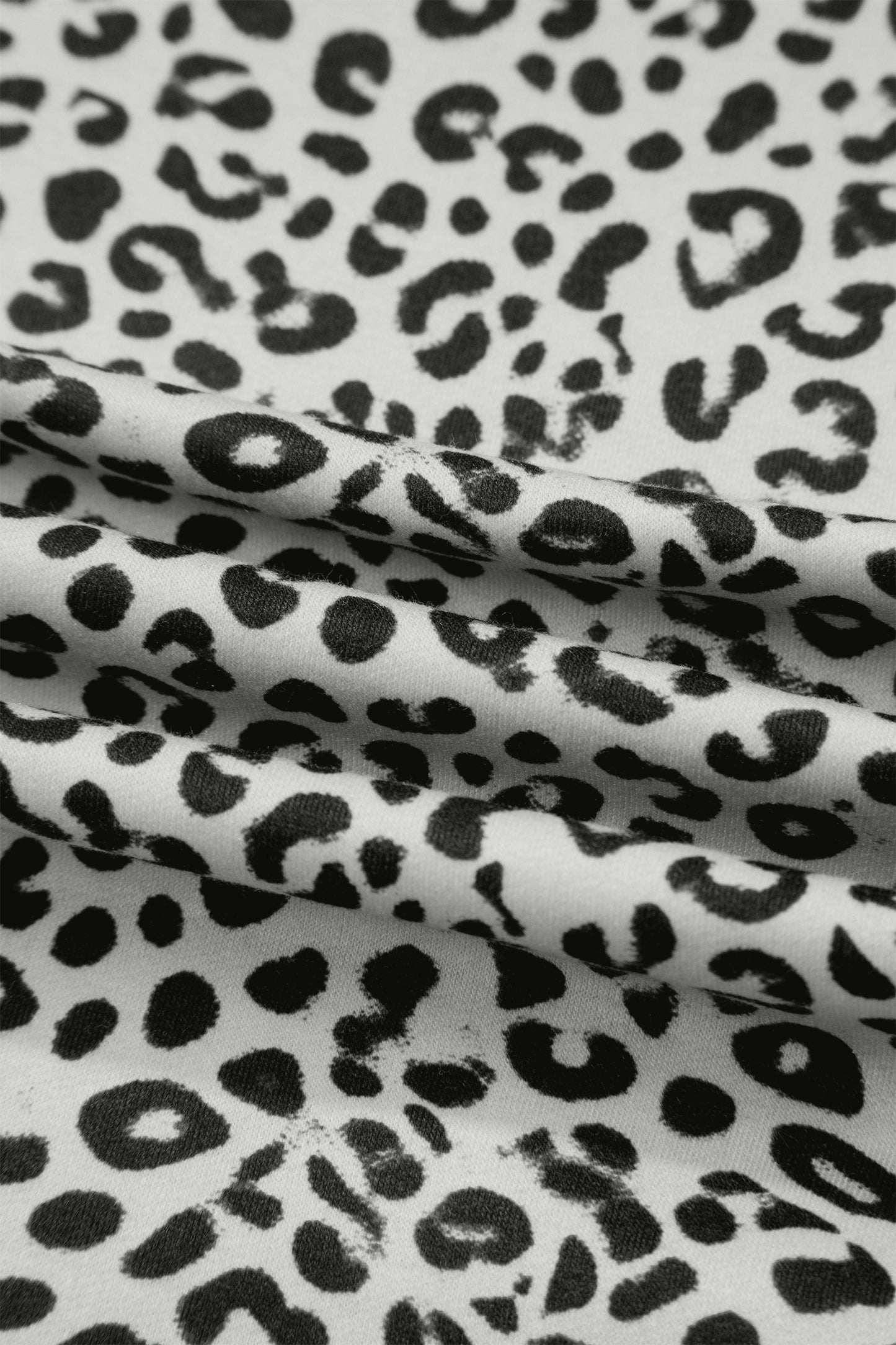 Leopard Terry Knit Wide Leg Pants