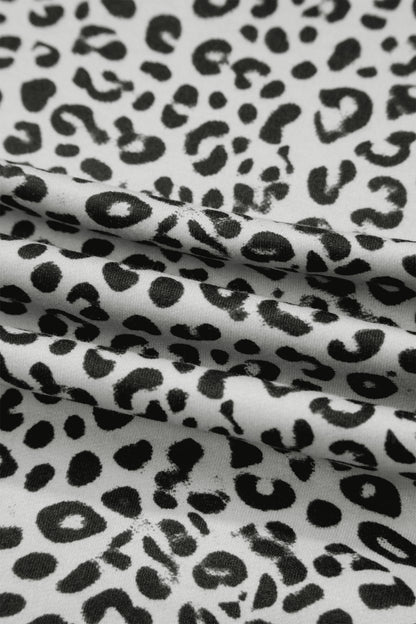 Leopard Terry Knit Wide Leg Pants