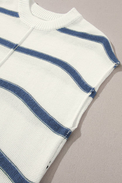 Stripe Batwing Sleeve Sweater Tee