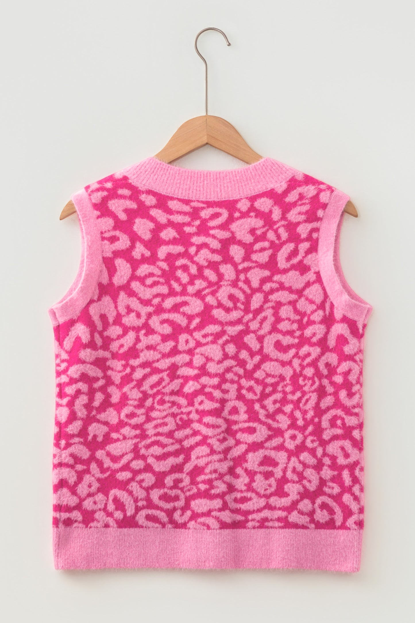 Leopard Sleeveless Regular Wash Knit Vest
