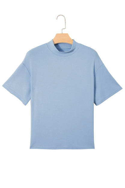 Oversized Solid Color High Neck Tee