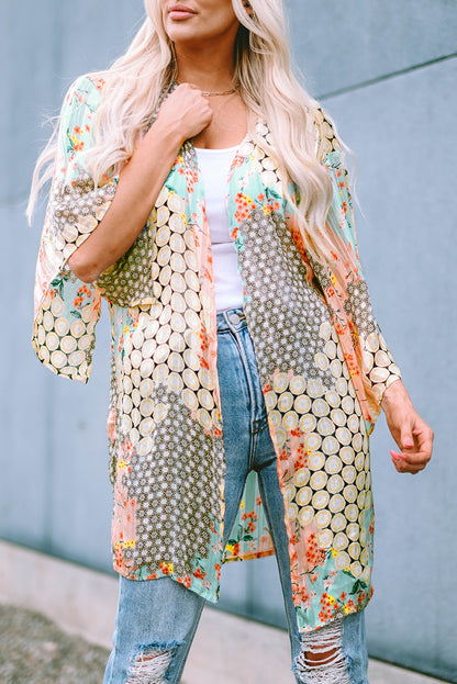 Floral Semi Sheer Kimono