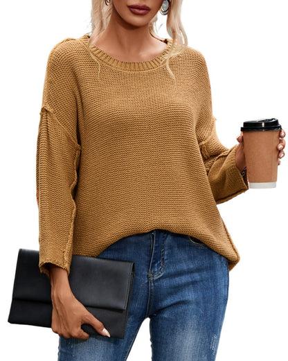 Round Neck 3/4 Sleeve Sweater