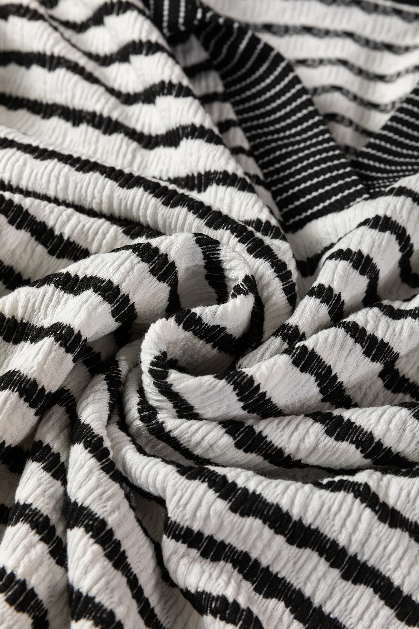 Stripe Collared Top and Drawstring Pants Set