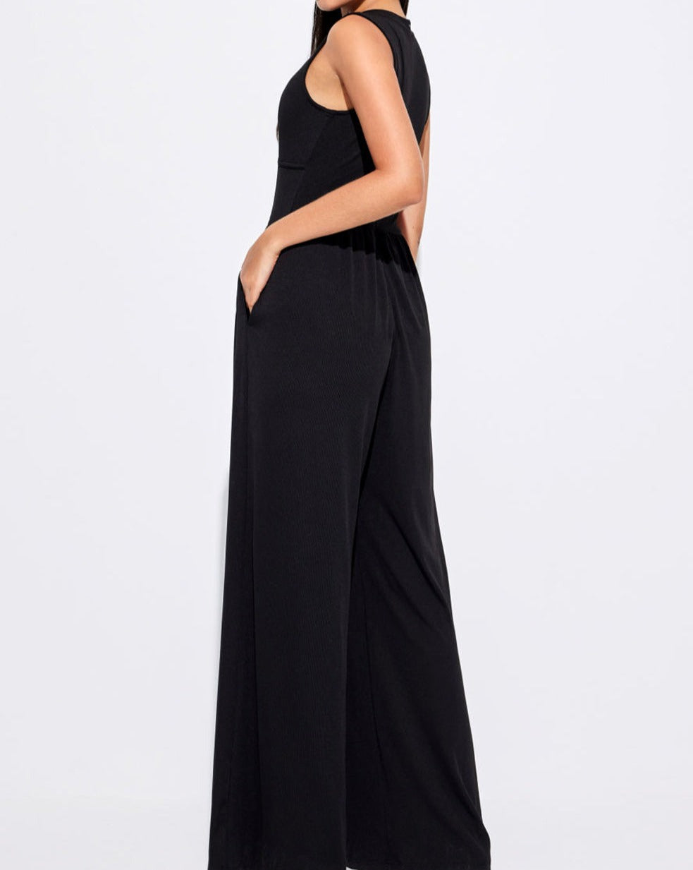 Sleeveless Wide Leg Jumpsuit Plus Size