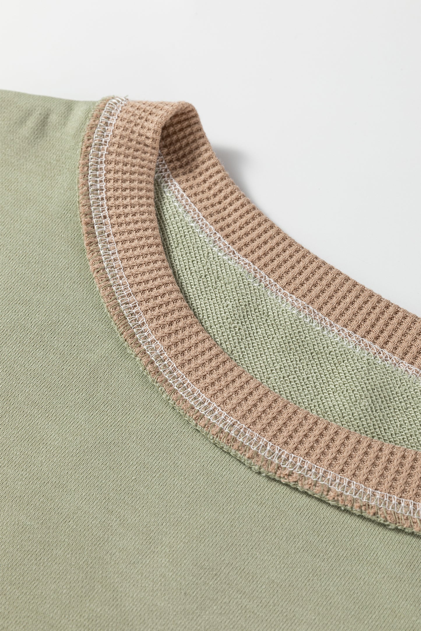 Colorblock Waffle Patchwork Oversize Sweatshirt