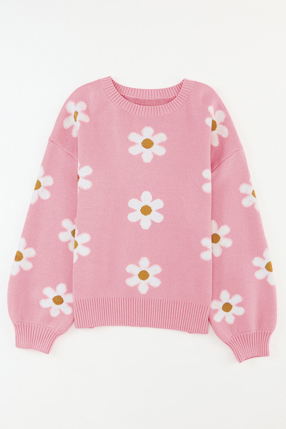 Floral Drop Shoulder Crewneck Sweater