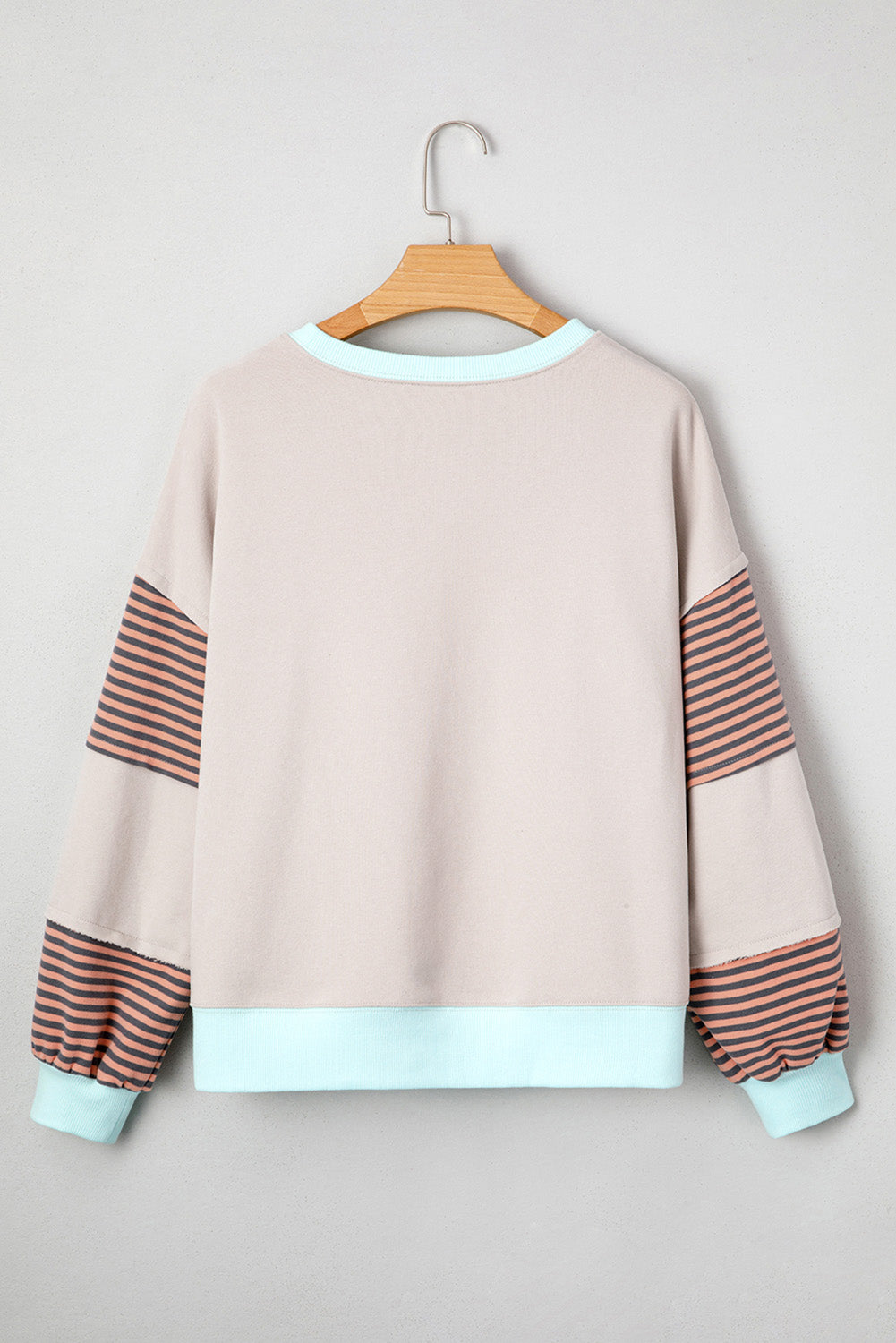 Stripe Colorblock Drop Shoulder Sweatshirt