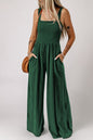 Smocked Pocketed Wide Leg Jumpsuit