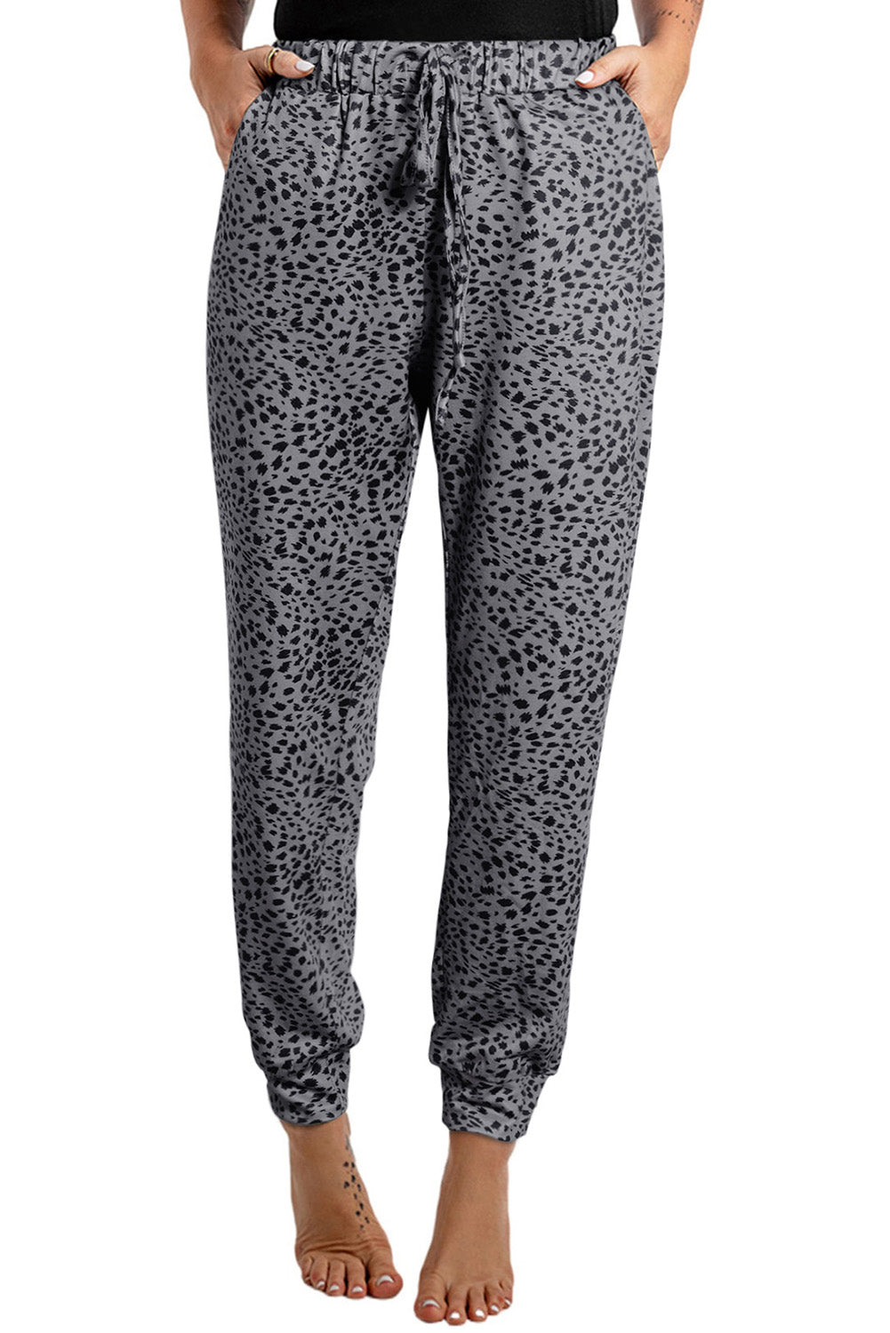 Cheetah Drawstring Lounge Jogger Pants