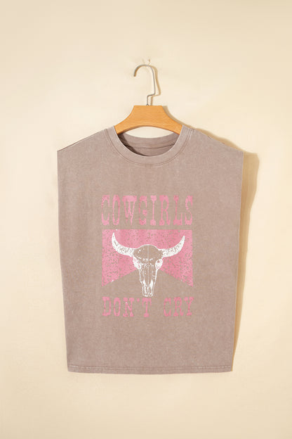 Western Cowgirls Don't Cry Graphic Tank Top