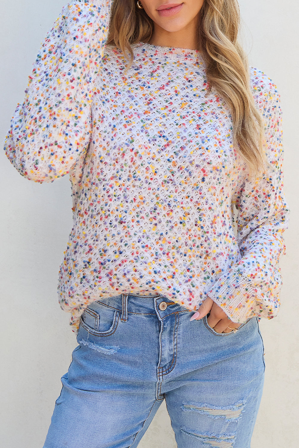 Confetti Knit Popcorn Sweater