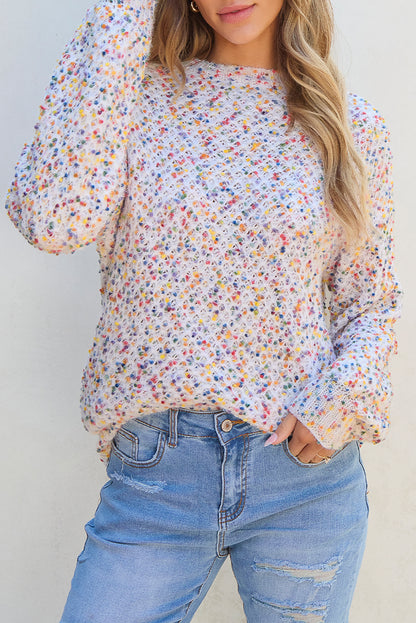 Confetti Knit Popcorn Sweater