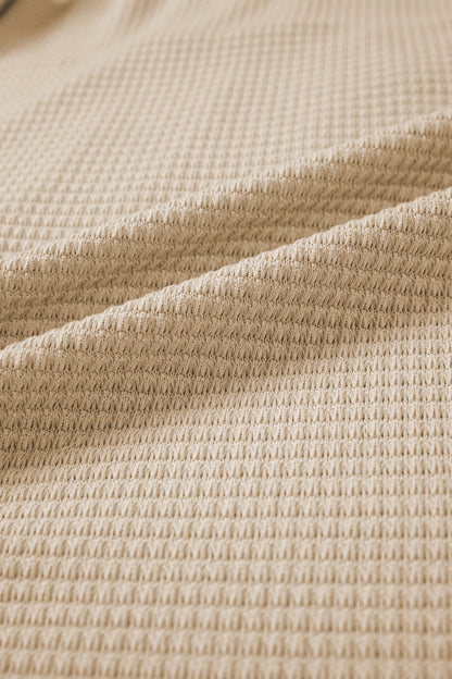 Eyelet Embroidered Patchwork Textured Ruffle Neck Blouse