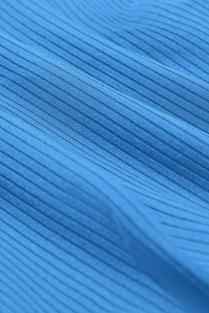 Contrast Trim Ribbed Lined Swim Dress w/ Pockets