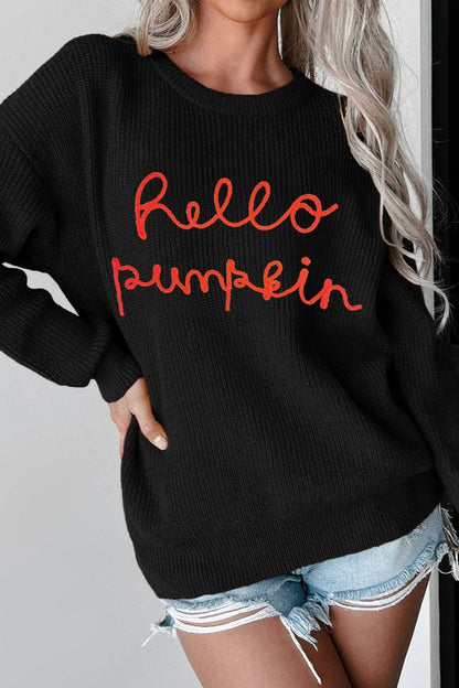 Hello Pumpkin Long Sleeve Sweater