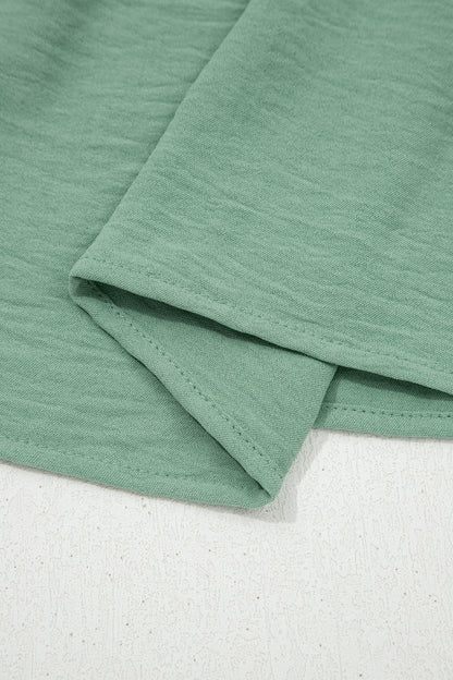 Floral Embroidered V-Neck Puff Sleeve Babydoll Blouse