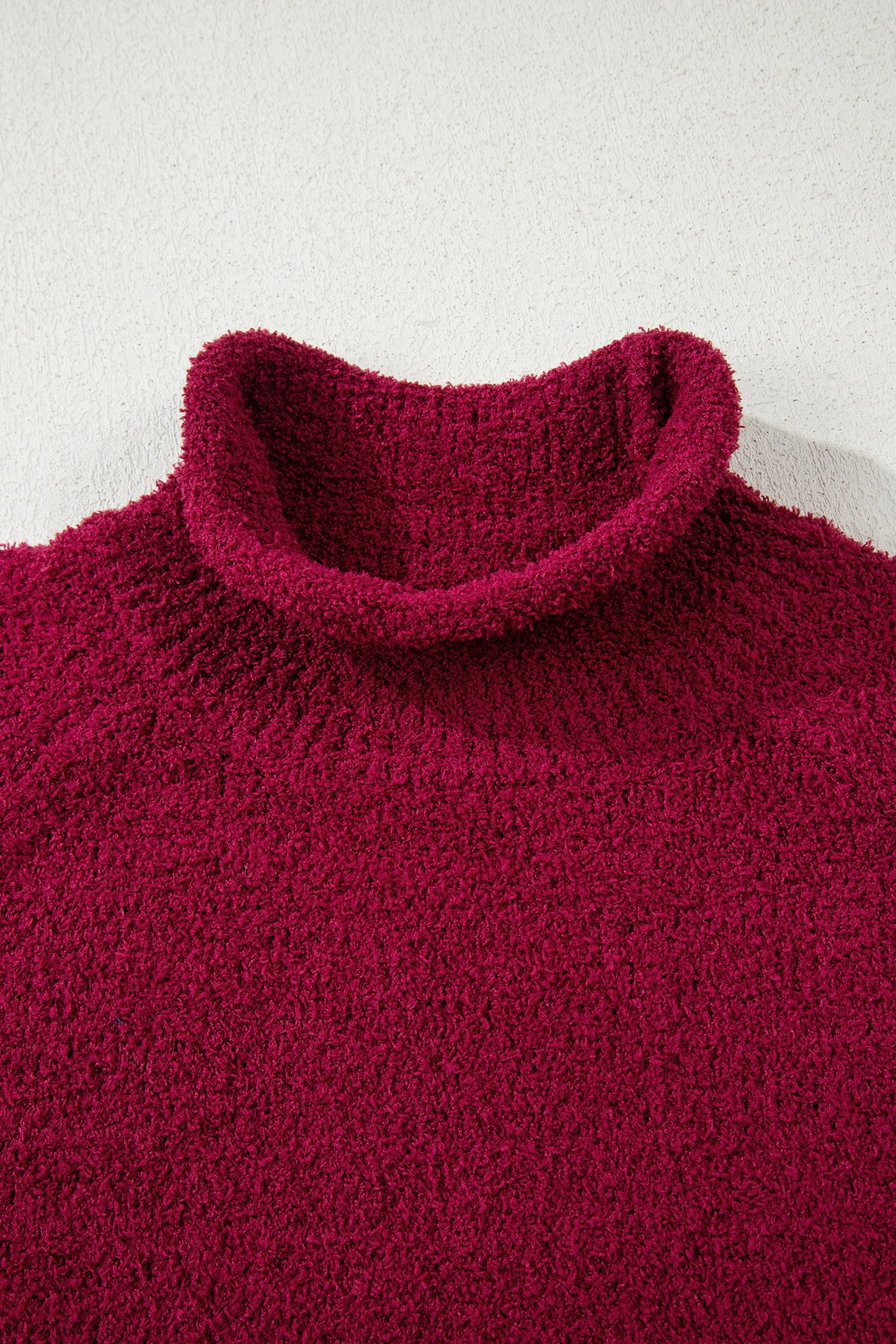 Solid Popcorn Knit Mock Neck Sweater