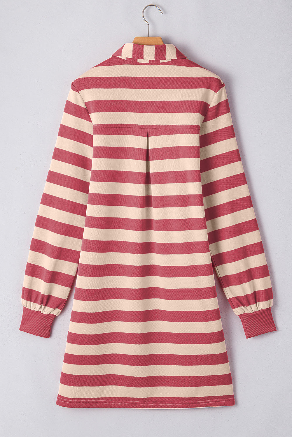 Stripe V-Neck Long Sleeve Dress