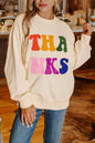 THANKS Chenille Embroidered Sweatshirt