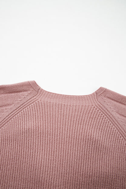 Textured Knit Button Front V-Neck Cardigan