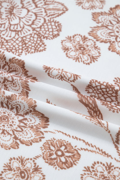 Floral Mesh Thumbhole Long Sleeve Top