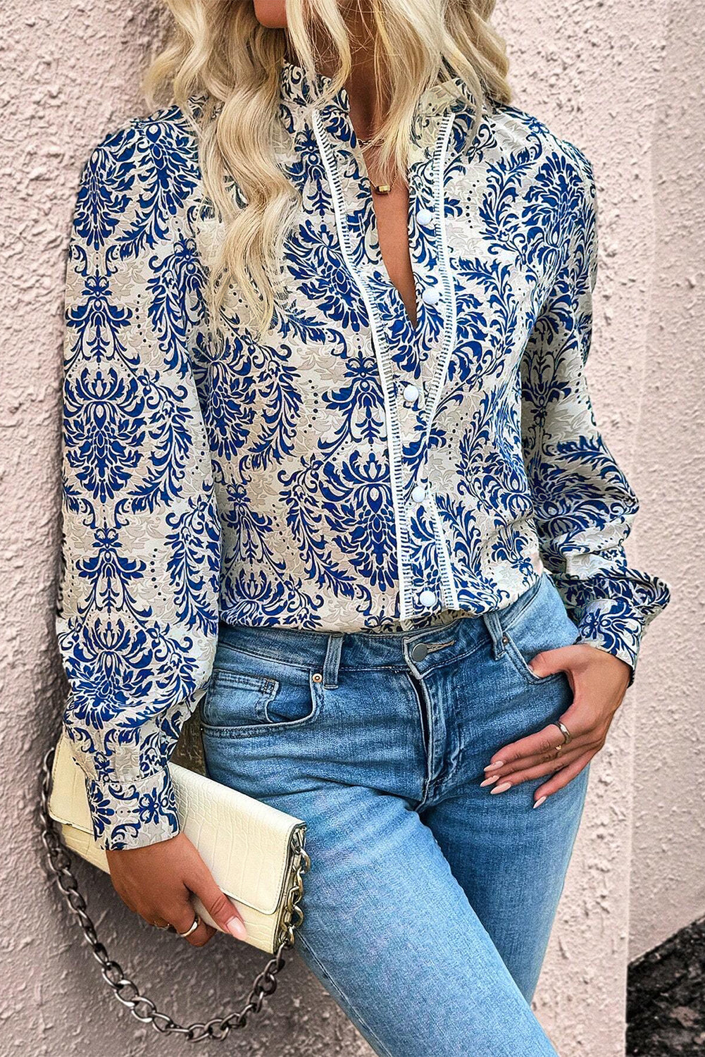 Boho Bishop Sleeve Buttoned Shirt