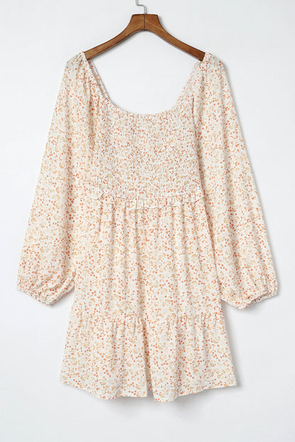 Floral Smocked Long Sleeve Dress