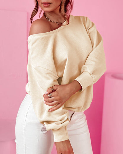 Bow Back Round Neck Sweatshirt