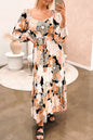 Floral Puff Sleeve Maxi Dress