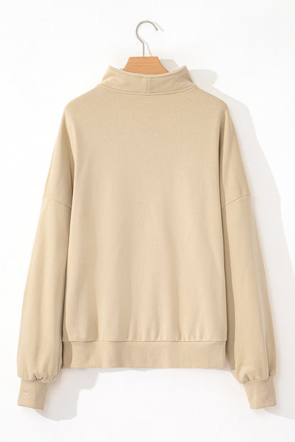 Zip-Up Kangaroo Pocket Sweatshirt