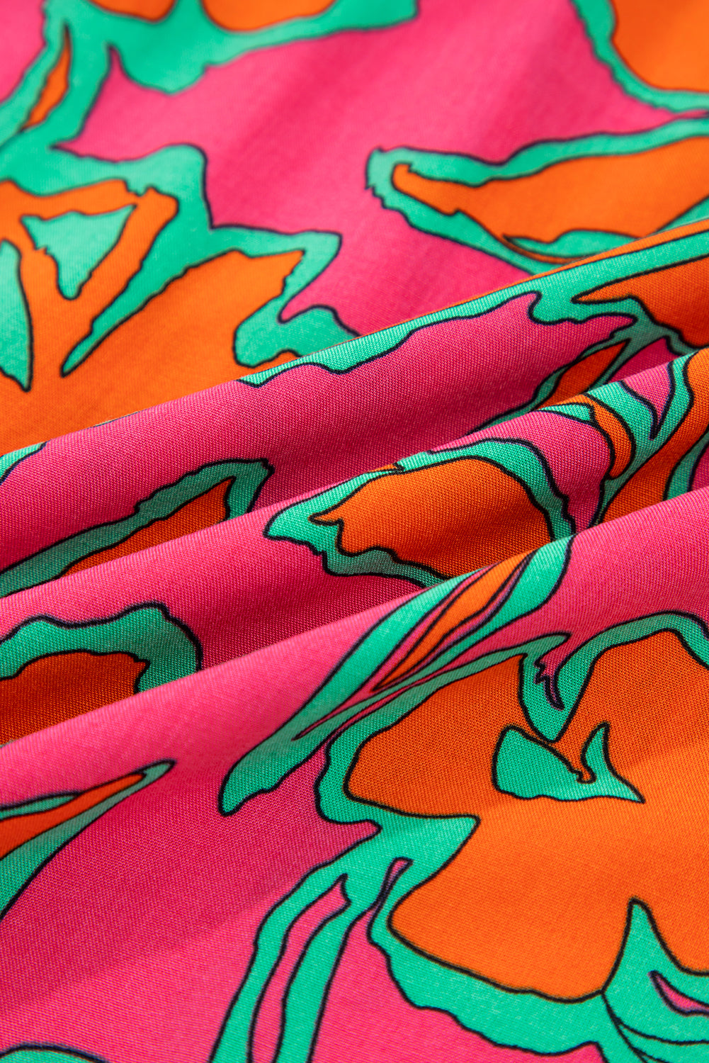 Floral Batwing Sleeve Button-Up Shirt