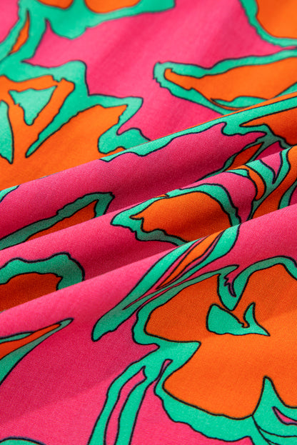 Floral Batwing Sleeve Button-Up Shirt