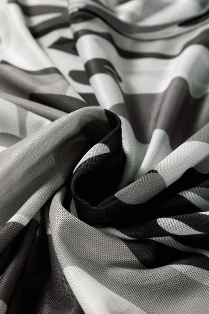 Western Camo Mesh Long Sleeve Top