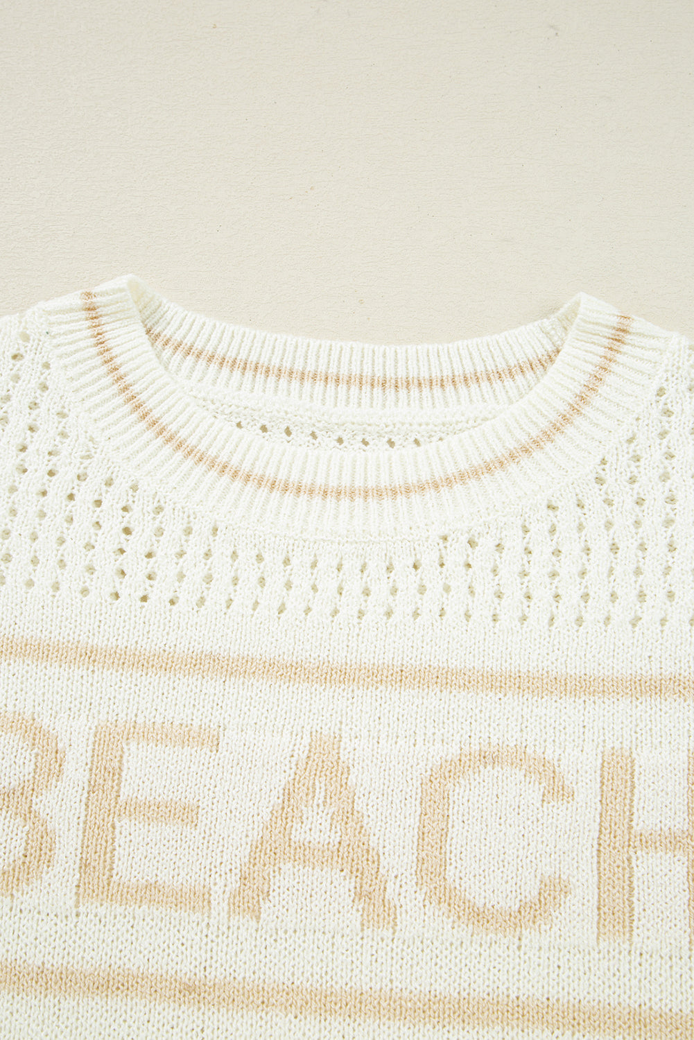BEACH Hollow Out Knit Dolman Sleeve Sweater