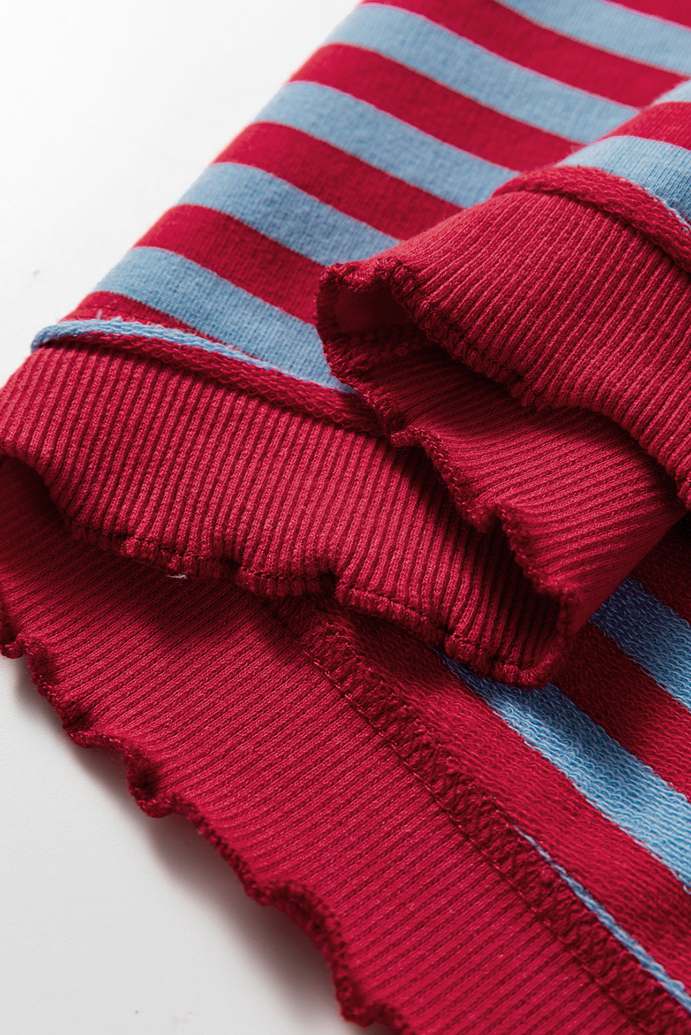 Stripe Reverse Seam Contrast Trim Sweatshirt