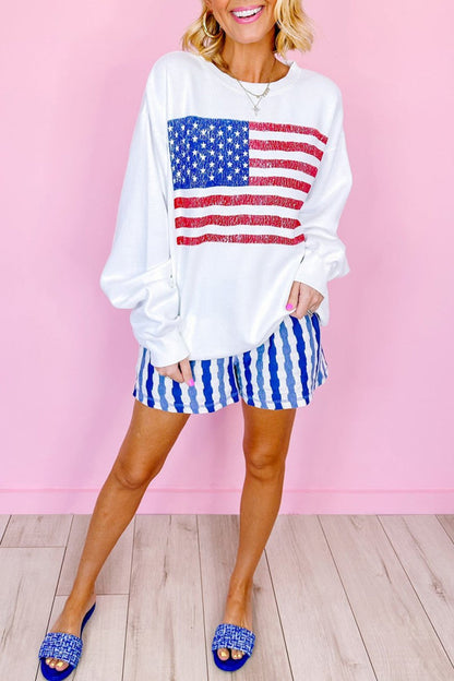 American Flag Long Sleeve Sweatshirt