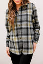 Plaid Split Hem Buttoned Shacket