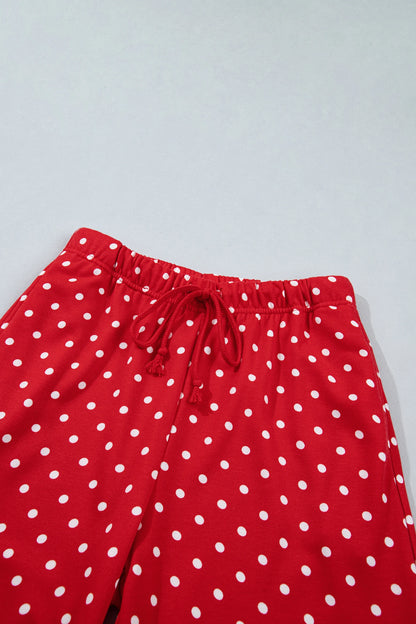 Plus Size Polka Dot Long Sleeve Top & Pants Set