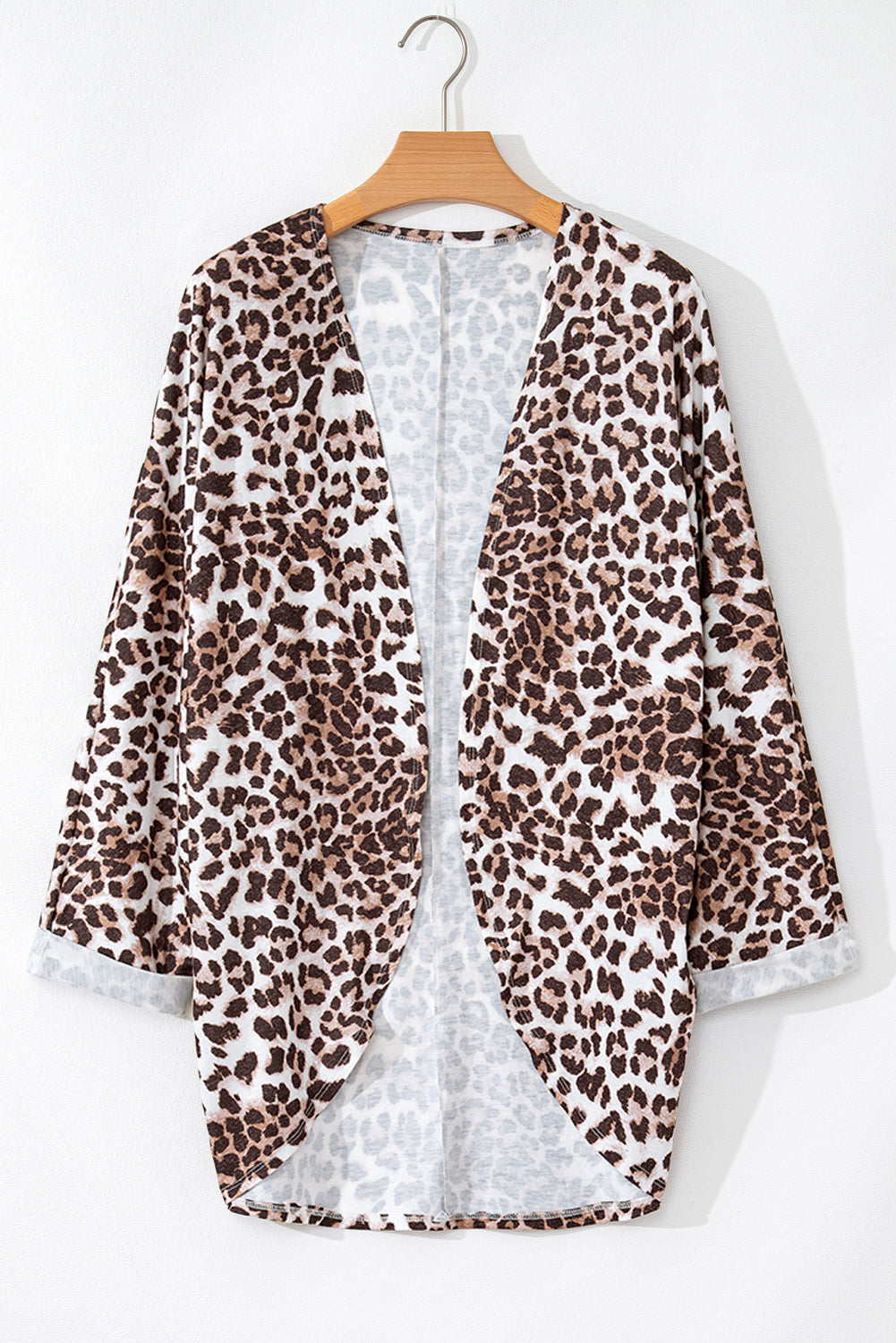 Leopard Batwing Sleeve Open Cardigan