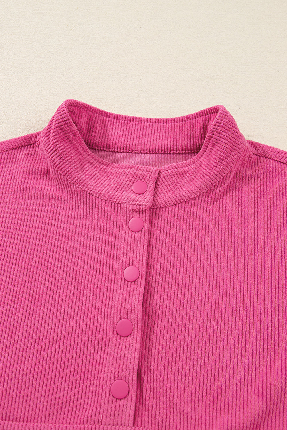 Solid Corduroy Pullover and Drawstring Pants Set