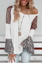 Patchwork Leopard Sequin Waffle Top