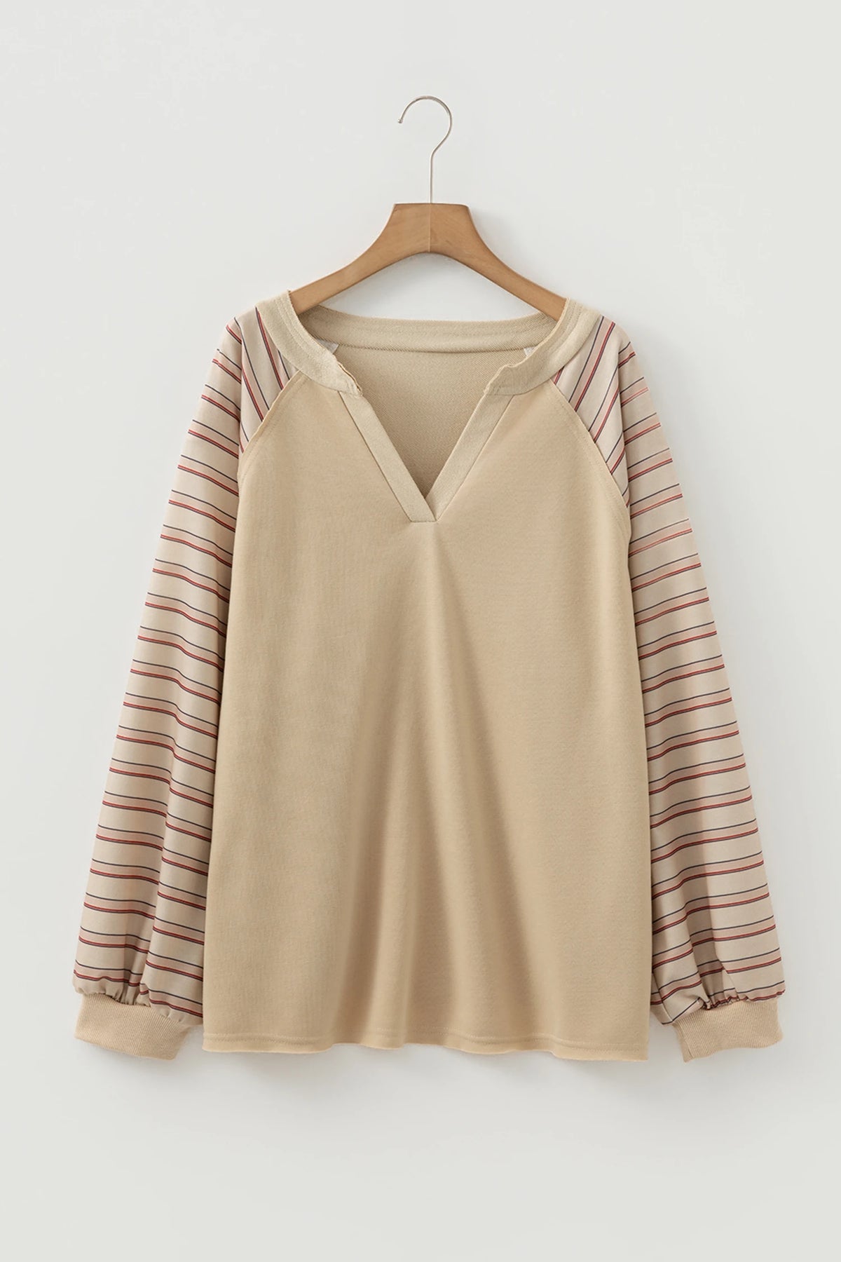 Plus Size Stripe Patchwork Raglan Sleeve Jumper