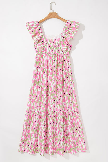 Floral Square Neck Maxi Dress