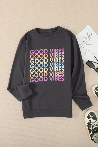 Good Vibes Crewneck Pullover Sweatshirt