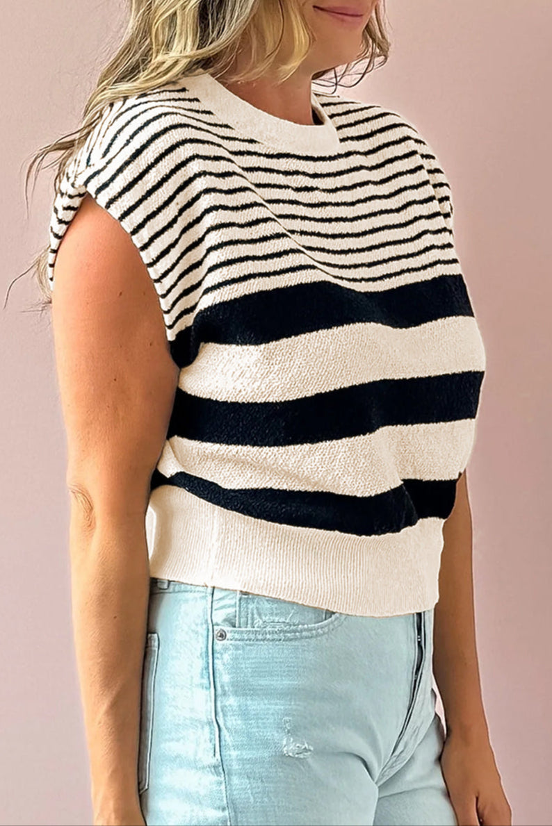 Stripe Crewneck Sweater Top