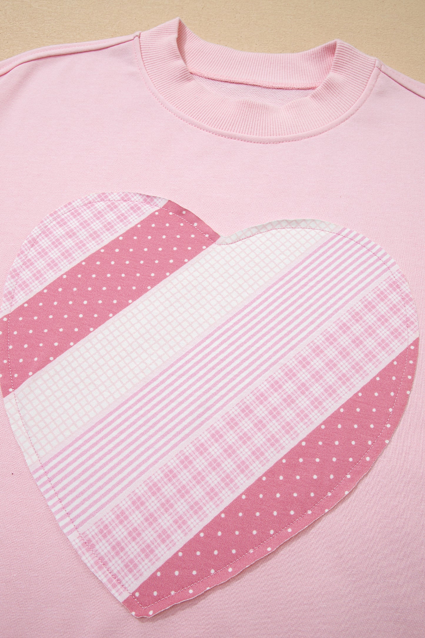 Heart Patchwork Drop Shoulder Oversize Sweatshirt