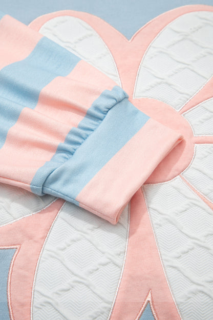 Floral Patchwork Stripe Long Sleeve Top