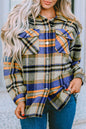 Plaid Button Front Pocketed Shacket