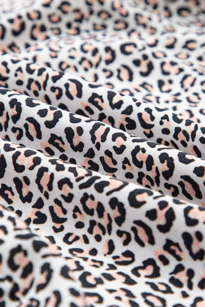Leopard Bow Long Sleeve Top & Pants Pajama Set